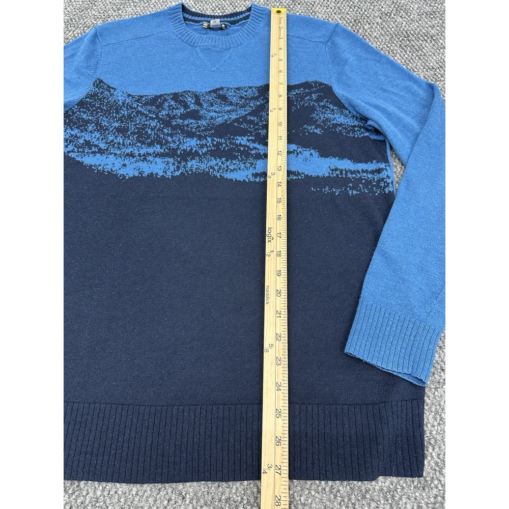 Smartwool Mens Medium Merino Wool Sweater Crewneck Pullover Blue Mountain Design - Picture 10 of 11